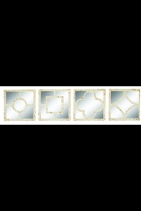 18"W, 18"H SET OF 4 WOOD SHELL MIRROR DECOR  SHIPS PALLET ONLY(201524)
